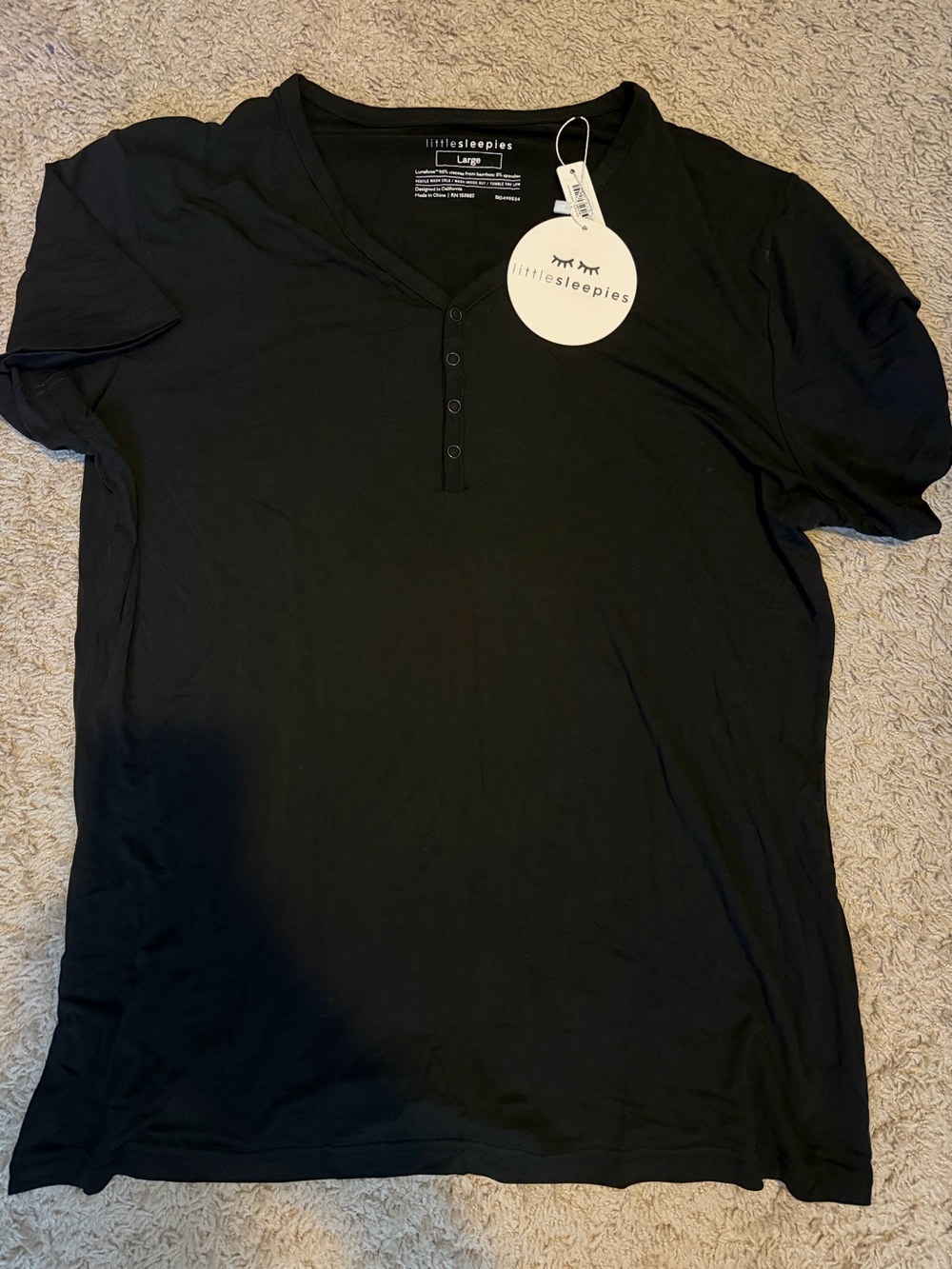 NWT Women’s Little Sleepies Black Pajama Top